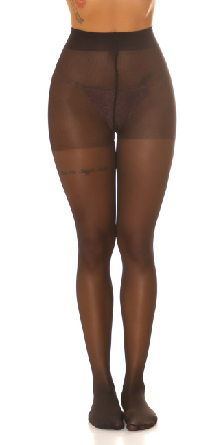 Tights with Print on the back Black